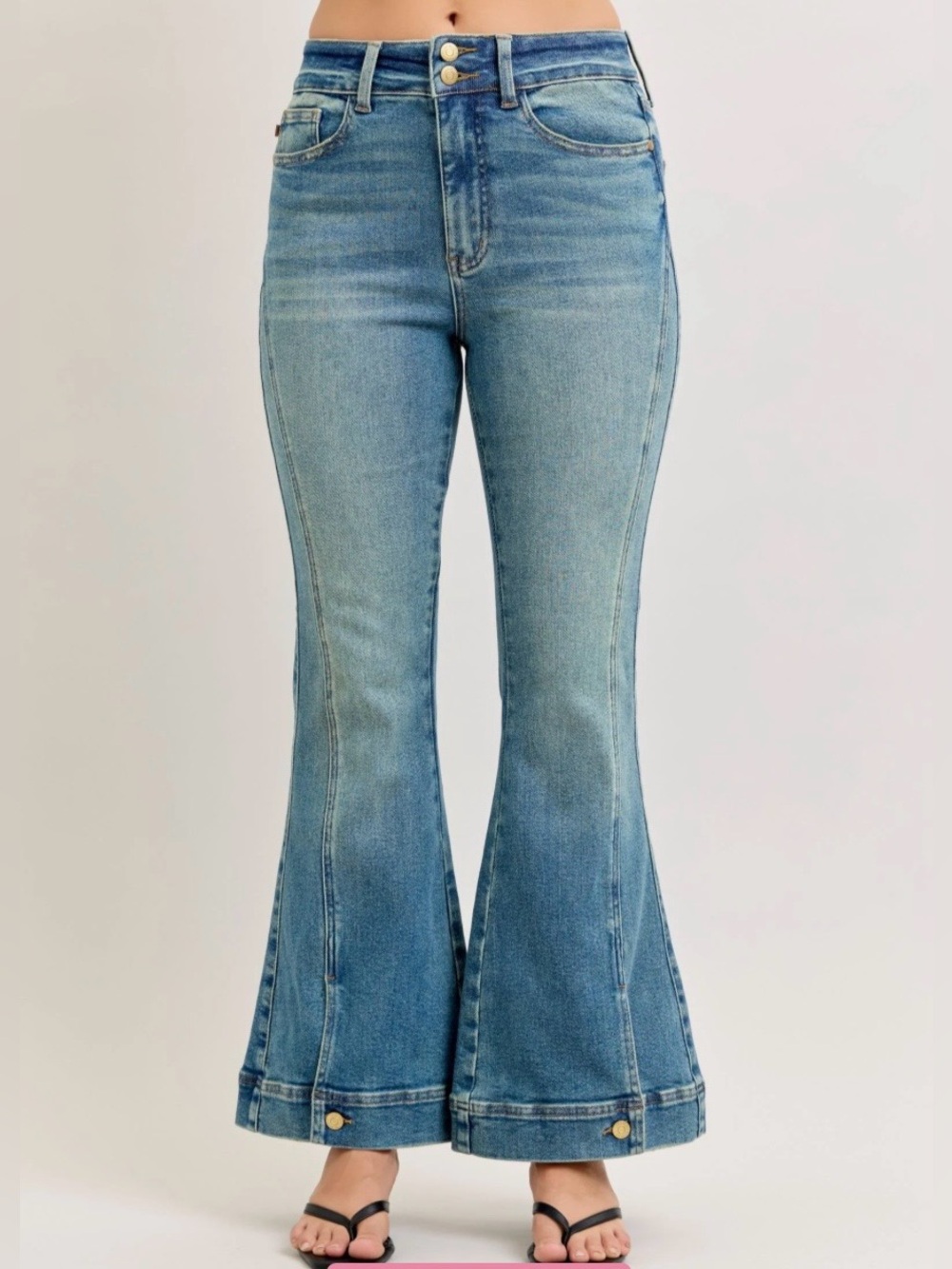 Judy Blue NWT Medium Wash High-Rise Vintage Flare Denim Jeans 881082 size 11/30